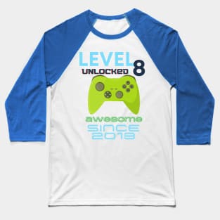 Level 8 Unlocked Awesome 2013 Video Gamer Baseball T-Shirt